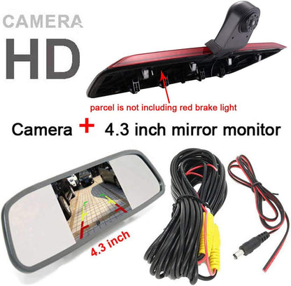 HD derde dak remlicht achteruitrijcamera dakcamera parkeerhulp + 4,3 inch LCD achteruitkijkspiegel transporter voor derde 3 van remlicht Van Brake Light