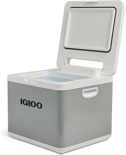 IGLOO IH45 Hybrid Compressor-koelbox, vriesbox, 43 liter, 12 V en 230 V, mini-koelkast voor auto, reismobiel en camping, grijs