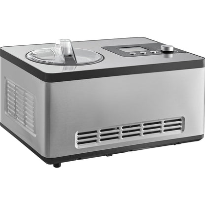 VEVOR Compressor ijsmachine, ijsmachine, 2 l, 180 W, Frozen yoghurtbereider, 3 modi, yoghurtmachine, huishouden, draagbare ijsmachine, sorbet gelato, geluidsarm, zilver, elektrisch