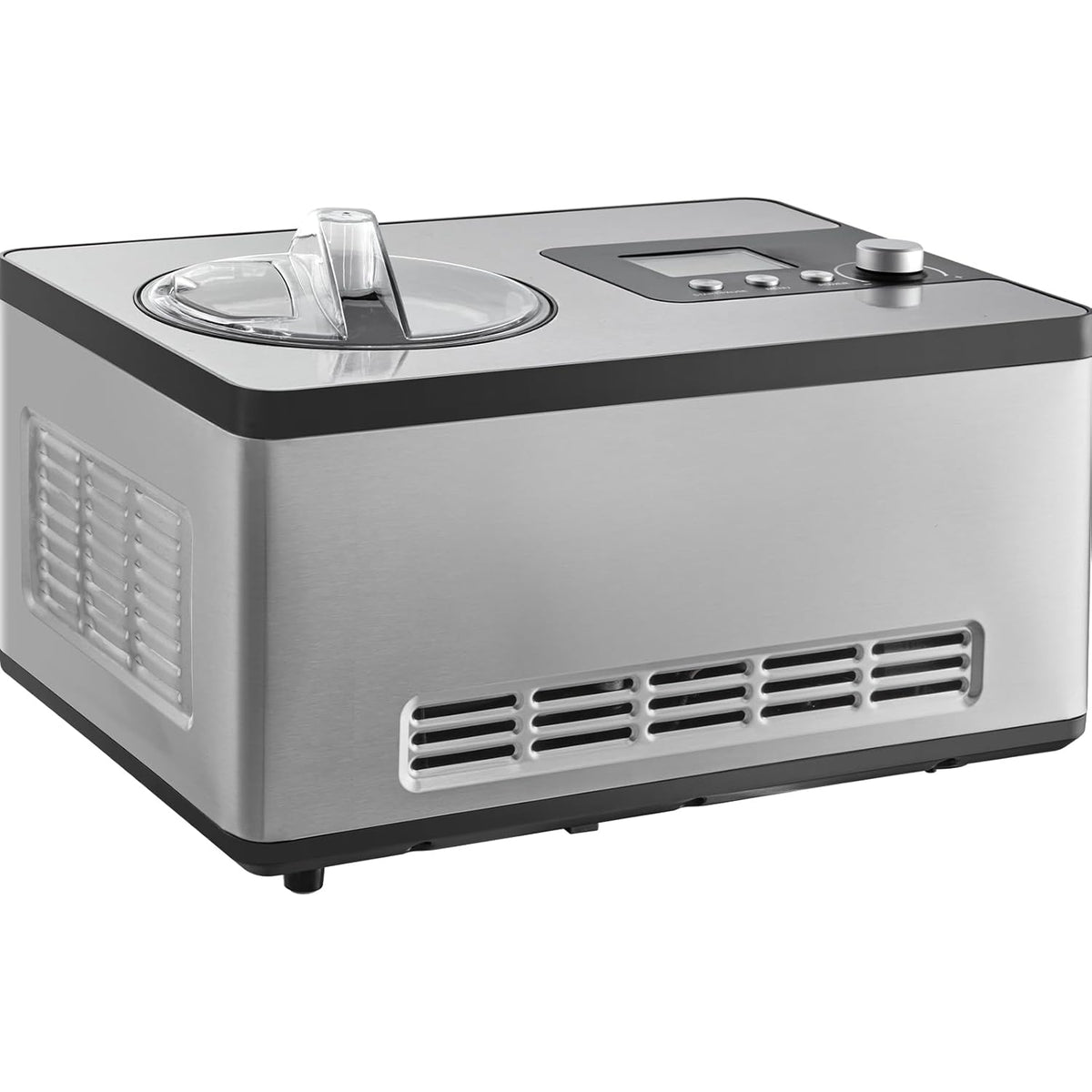 VEVOR Elektrische ijsmachine voor thuis, inhoud 2 l, ca. 180 W, elektrische ijsmachine met lcd-display, snelle bereiding zonder voorvriezen voor ijs, Sorbetti Frozen Yoghurt