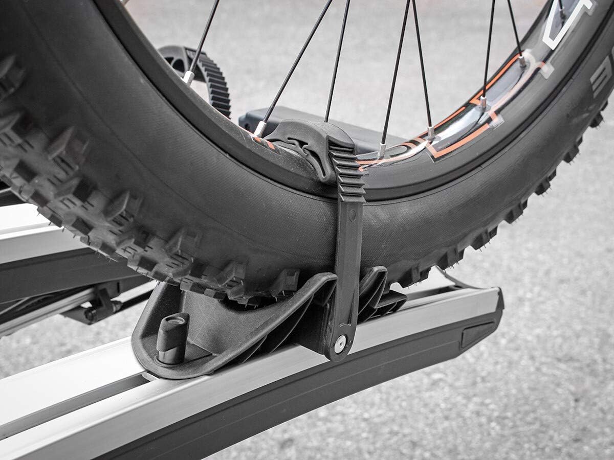 EUFAB Premium Fietsendrager Trekhaak Wielstop E-bikes Brede Banden 3,25 inch Zwart