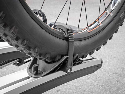 EUFAB Premium Fietsendrager Trekhaak Wielstop E-bikes Brede Banden 3,25 inch Zwart