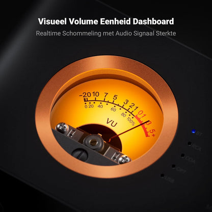 Fosi Audio MC351 Versterker Stereo 2.1 Kanaals met DAC, Home Audio Stereo Hifi Versterker, met Dubbele TPA3255 Chips, VU Meter Ontvanger met Bluetooth en USB/OPT/COAX, voor Passieve Luidsprekers