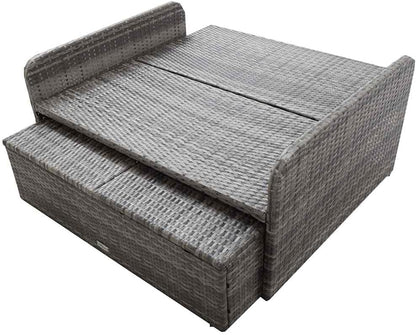 vidaXL Lounge Set with Cushions 2-piece Garden Set Furniture Set Garden Garden Furniture Set Lounge Furniture Set Lounge Furniture Lounger Furniture Poly Rattan Grey - QUORE