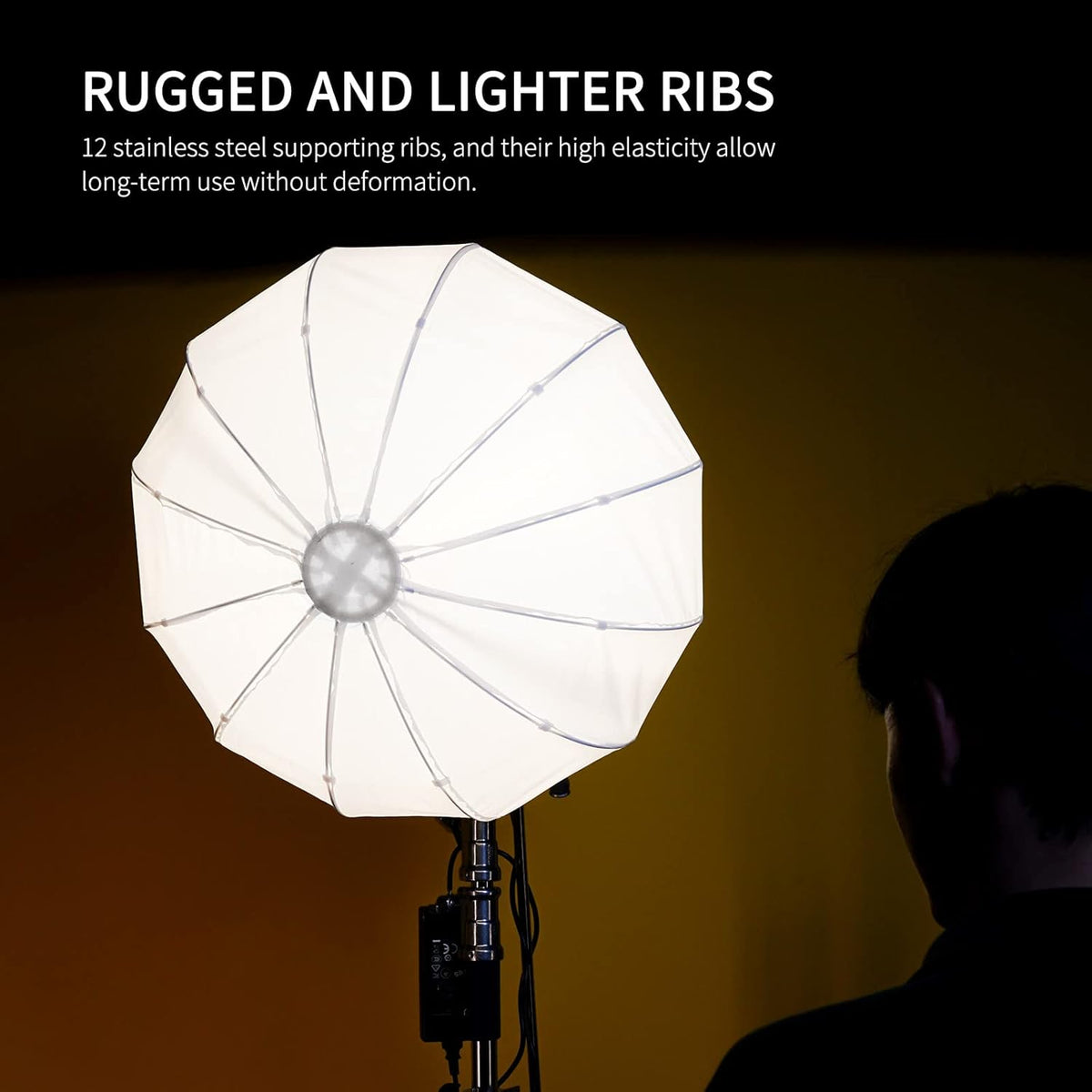 FEELWORLD FSL65 65cm lantaarn Softbox, LED Studio Licht Softbox, Foto Set Accessoires, Bowens Mount, met Stoffen Schuurdeuren Draagtas, voor Fotografie Selfie Live Streaming Interview Verlichting
