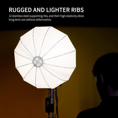 FEELWORLD FSL65 65cm lantaarn Softbox, LED Studio Licht Softbox, Foto Set Accessoires, Bowens Mount, met Stoffen Schuurdeuren Draagtas, voor Fotografie Selfie Live Streaming Interview Verlichting