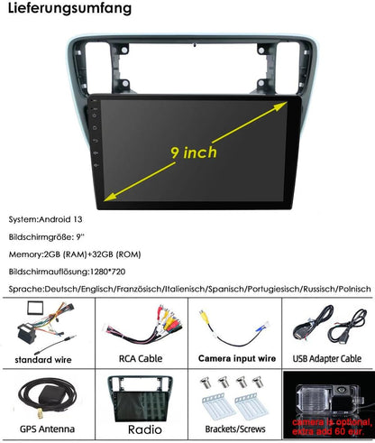 Autoradio – Navigatiesysteem – Multimedia Speler – Inbouwradio – Auto Dashboard Unit – 9 Inch HD Touchscreen – Draadloze Carplay & Android Auto – Achteruitrijcamera Met Nachtzicht