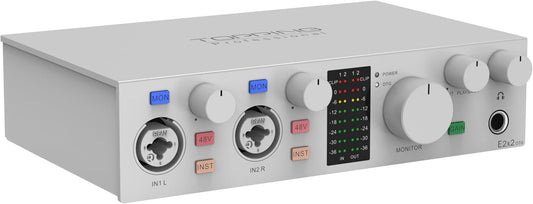 E2x2 OTG, USB-audio-interface met directe smartphone-aansluiting via OTG en SPDIF-uitgangsuitbreiding (wit)