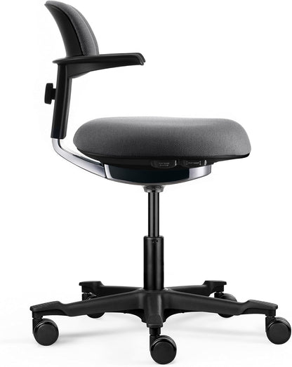 hjh OFFICE Ergonomische werkstoel Work 40 stoel met in hoogte verstelbare rugleuning, verstelbare zithoek en zitdiepte, stabiele nylon kruisvoet, donkergrijs
