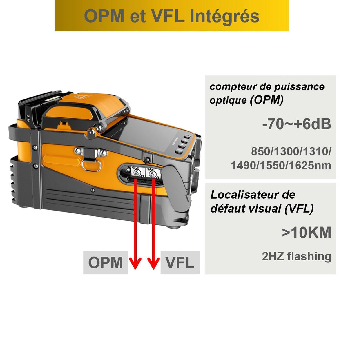 Fusion Splicer AI-9 Kit, glasvezellasapparaat met 6 motoren en kernuitlijning voor FTTH hoofdlijnen bouwprojecten en kabelsplitsing (EU Plug)