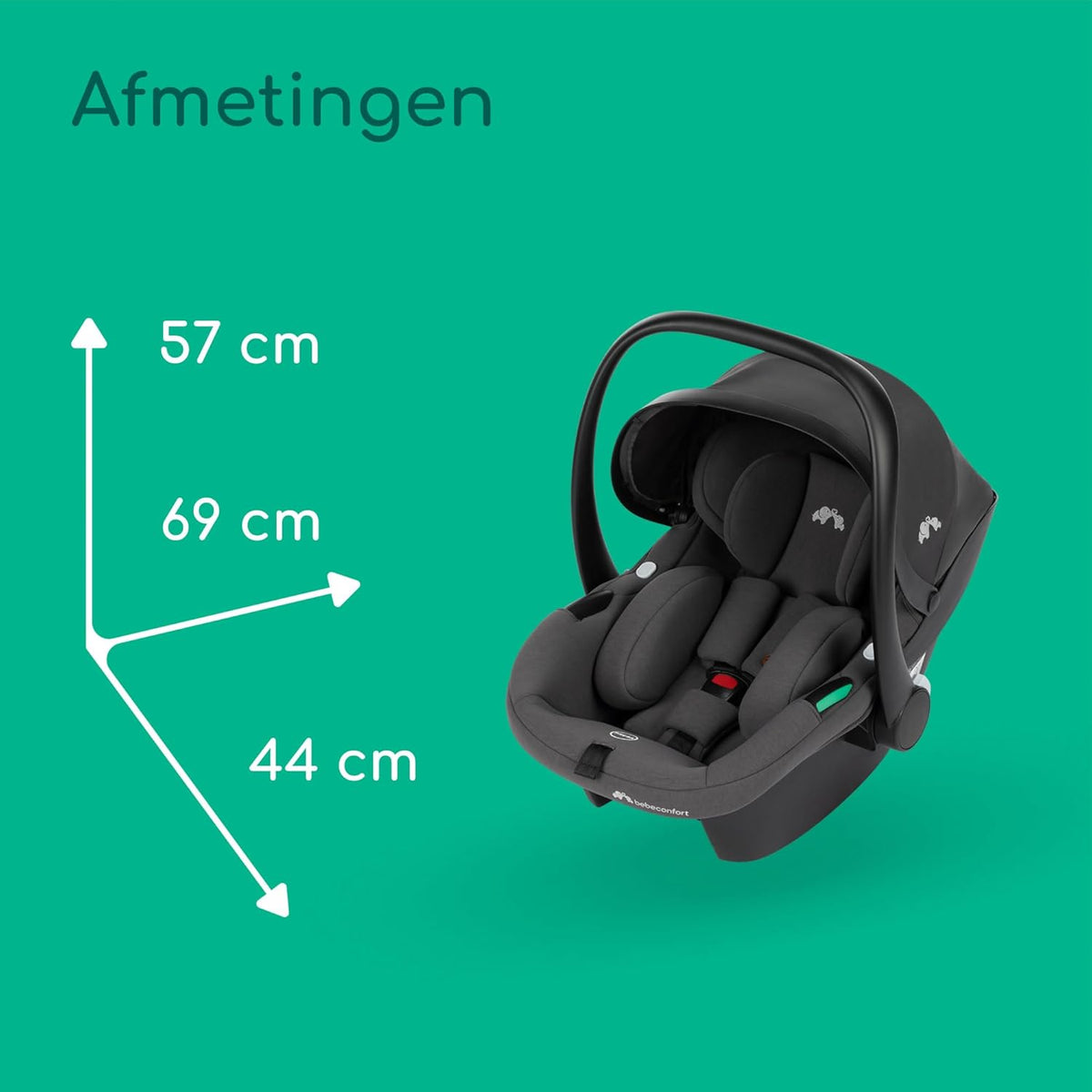 Bebeconfort Luvia Trio, Kinderwagen 3 in 1 set, 0-4 jaar (0-22 kg), Wandelwagen, Baby autostoeltje, Reiswieg, Slim opvouwen, Verstelbare duwstang, Wielen met schokdempers, Mineral Graphite