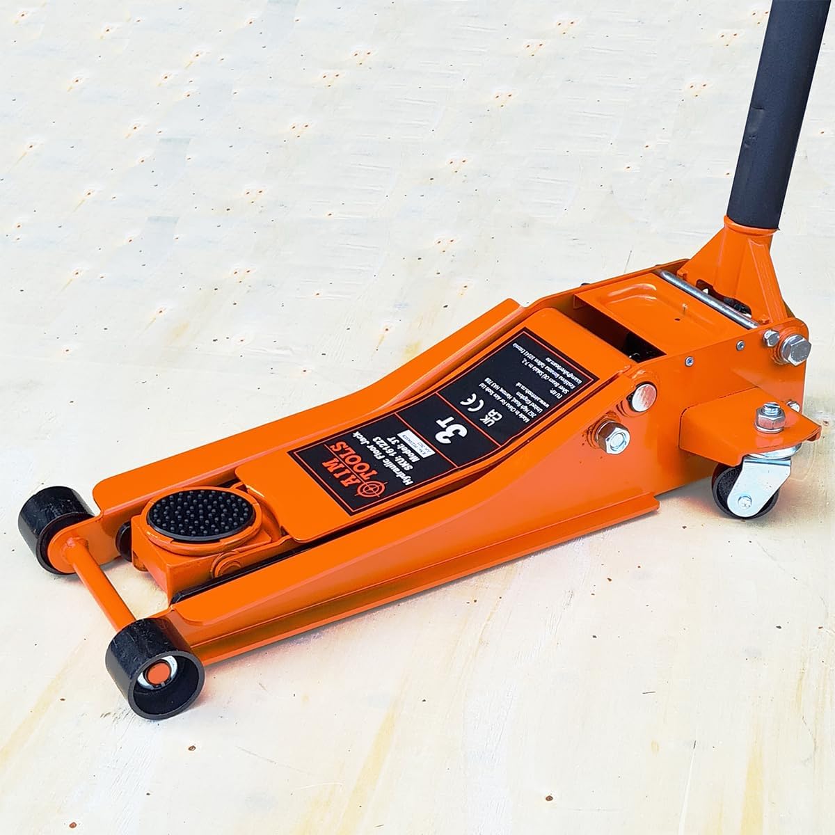 AIM Tools Hydraulische krik, 3T draagkracht, garagekrik, laag profiel, max. hefhoogte 500 mm, garagekrik voor SUV's en terreinwagens 161223