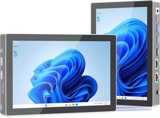 Mini PC Win 11 Pro, 12 Gen N95 (3.4 GHz), 7 Inch Screen, 8 GB RAM, 128 GB eMMC with Battery, USB-C Mini Computers, 2.5 GbE LAN Desktop Computer, Dual Display, 4K 60Hz, HDMI WiFi 5 BT 5.0