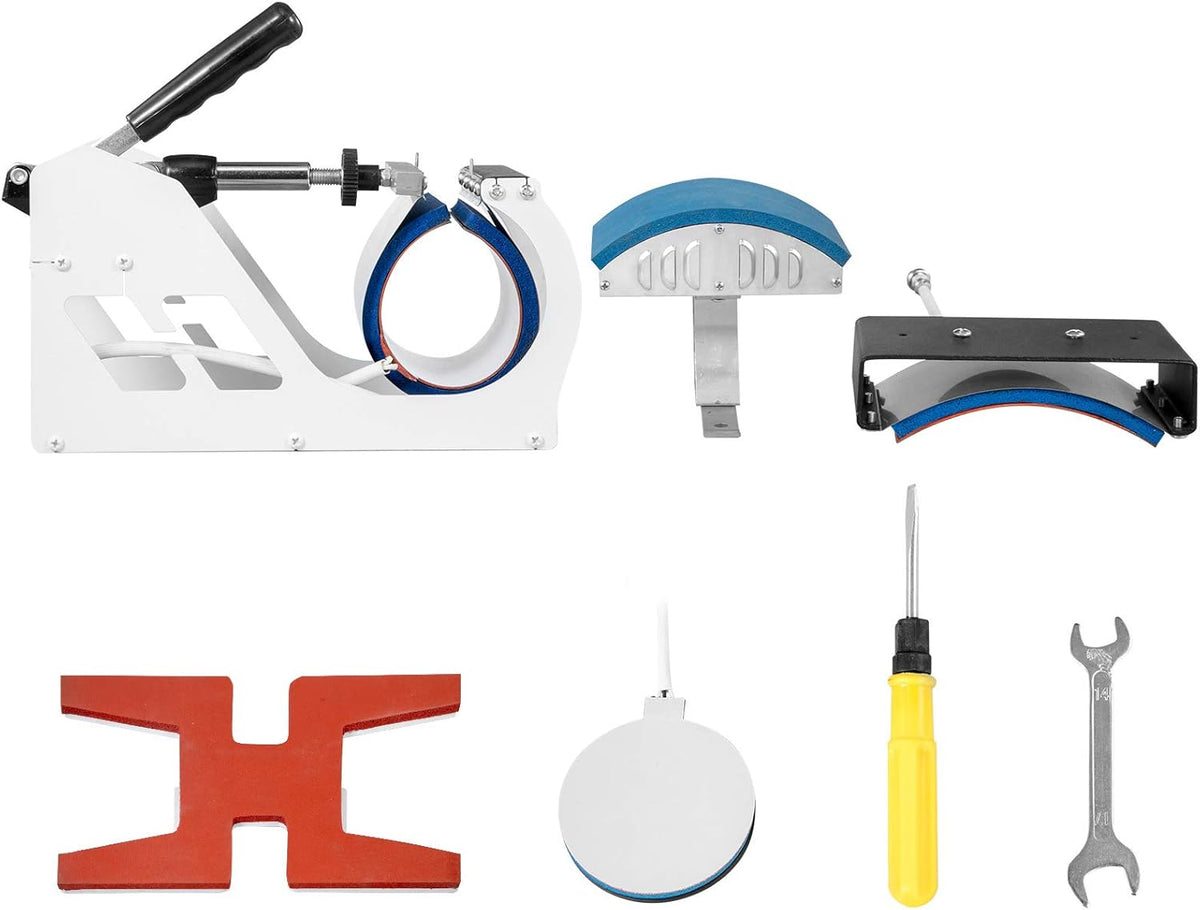 VEVOR Transferpers, 29 x 38 cm, hittepers, 5-in-1, hittepers met nauwkeurige digitale timer en temperatuurregeling, 360 graden, witte hittepersmachine voor schoenen, T-shirts, bekers