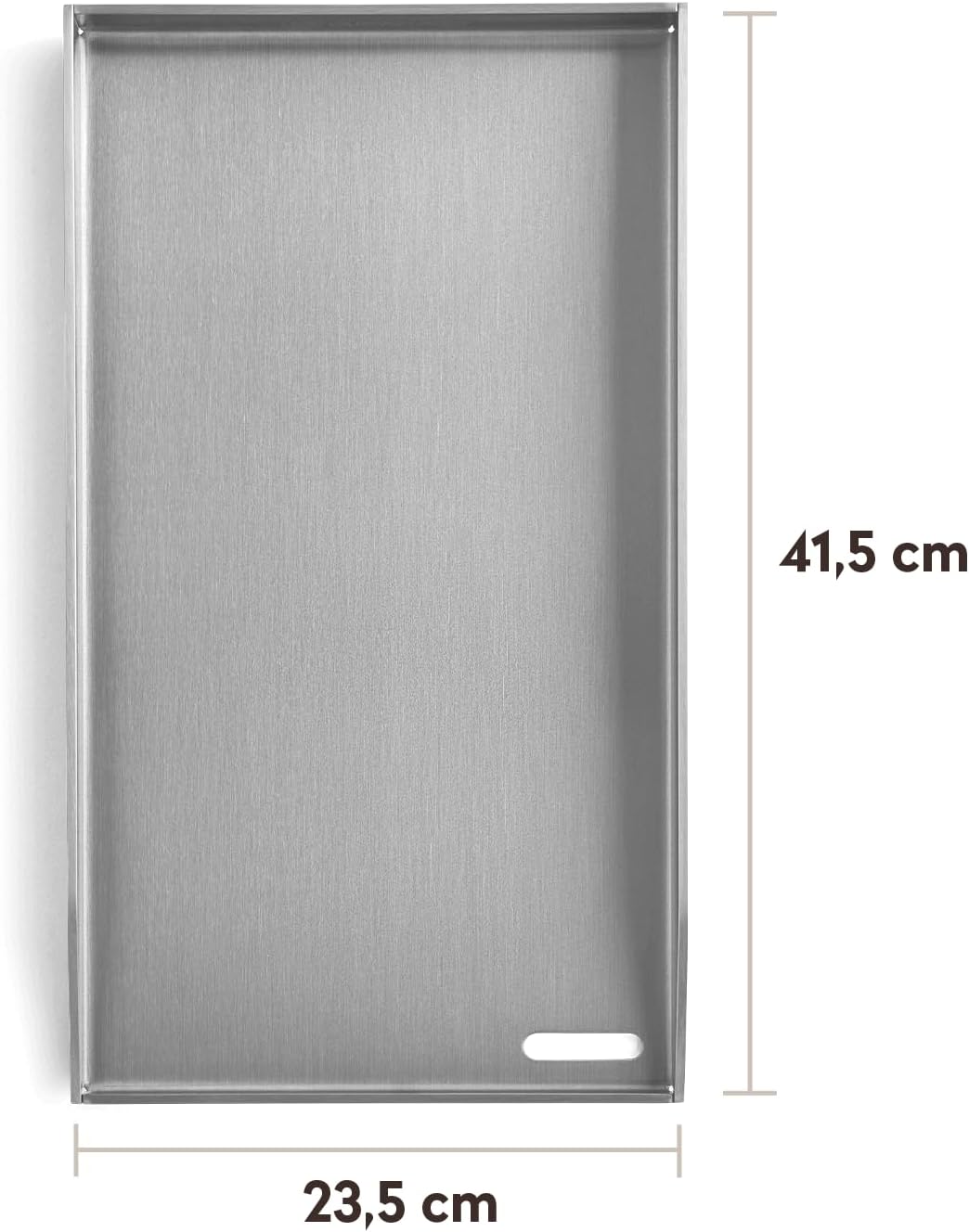 Plancha Grillplaat BURNHARD® RVS 4mm, opstaande rand 3,5cm, geïntegreerde vetafvoer, roestvrij, vaatwasserbestendig – FRED EARL
