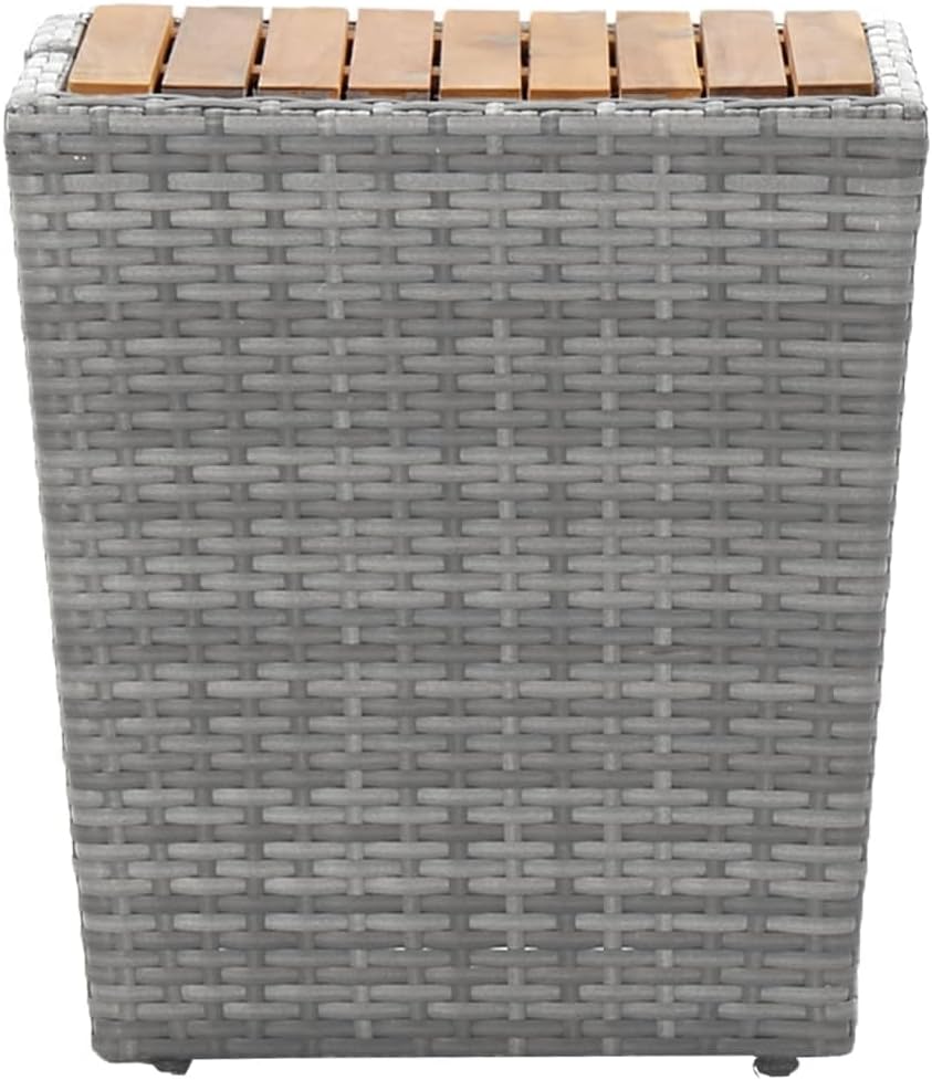 Gecheer Tuintafel en stoelen, 5-delig, polyrotan, acaciahout, grijs, tuinmeubelen, terrasbank, type 1 - QUORE