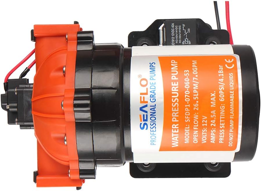 Seaflo 12 Volt hogedrukwaterpomp 26,5 l/min 7,0 GPM 60 PSI met automatische schakelaar voor Marine RV Boot Automotive
