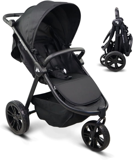Mobiclinic® kids, Kinderwagen met 3 wielen, Agnes, All-terrain eenhandig handvat, 5-puntsgordel, Achterzak, Sportieve stijl, Eénklik-vouwsysteem, Xxl-mand, Tot 22 kg