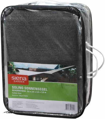 Siena Garden Solino Set 3,6 m vierkant grijs Zonnescherm + accessoires