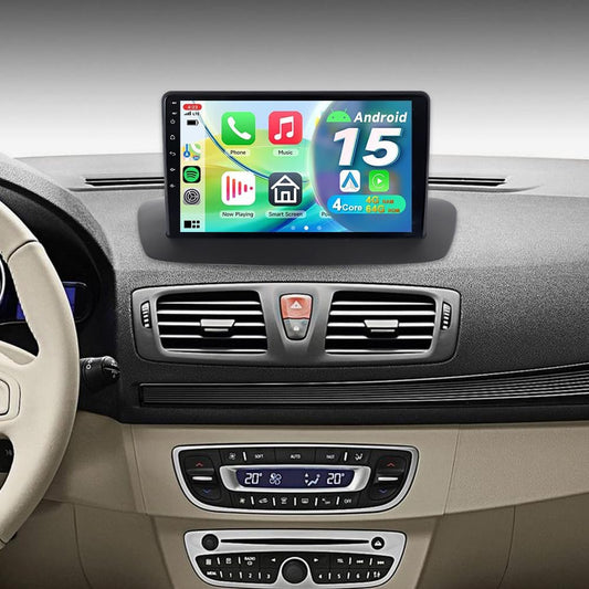 Autoradio voor Renault Megane III 2009-2015 Android 15 Car Stereo 4 + 64GB Wireless Carplay 9 inch touchscreen GPS-navigatie Bluetooth 5.4, WiFi 6.0, DSP, Dual USB