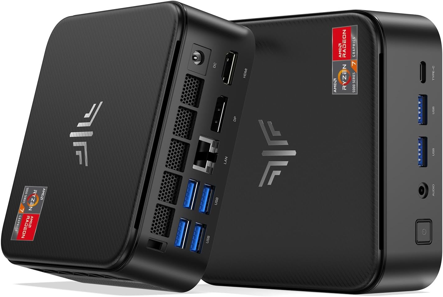 NiPoGi E3B Mini-pc, AMD Ryzen 7 7730U (tot 4,5 GHz), 32 GB DDR4, 1 TB SSD met Radeon Graphics Micro Desktop Computer voor kantoor, thuisbioscoop, vergadering, business, reis, WiFi 6, BT 5.2, USB 3.2