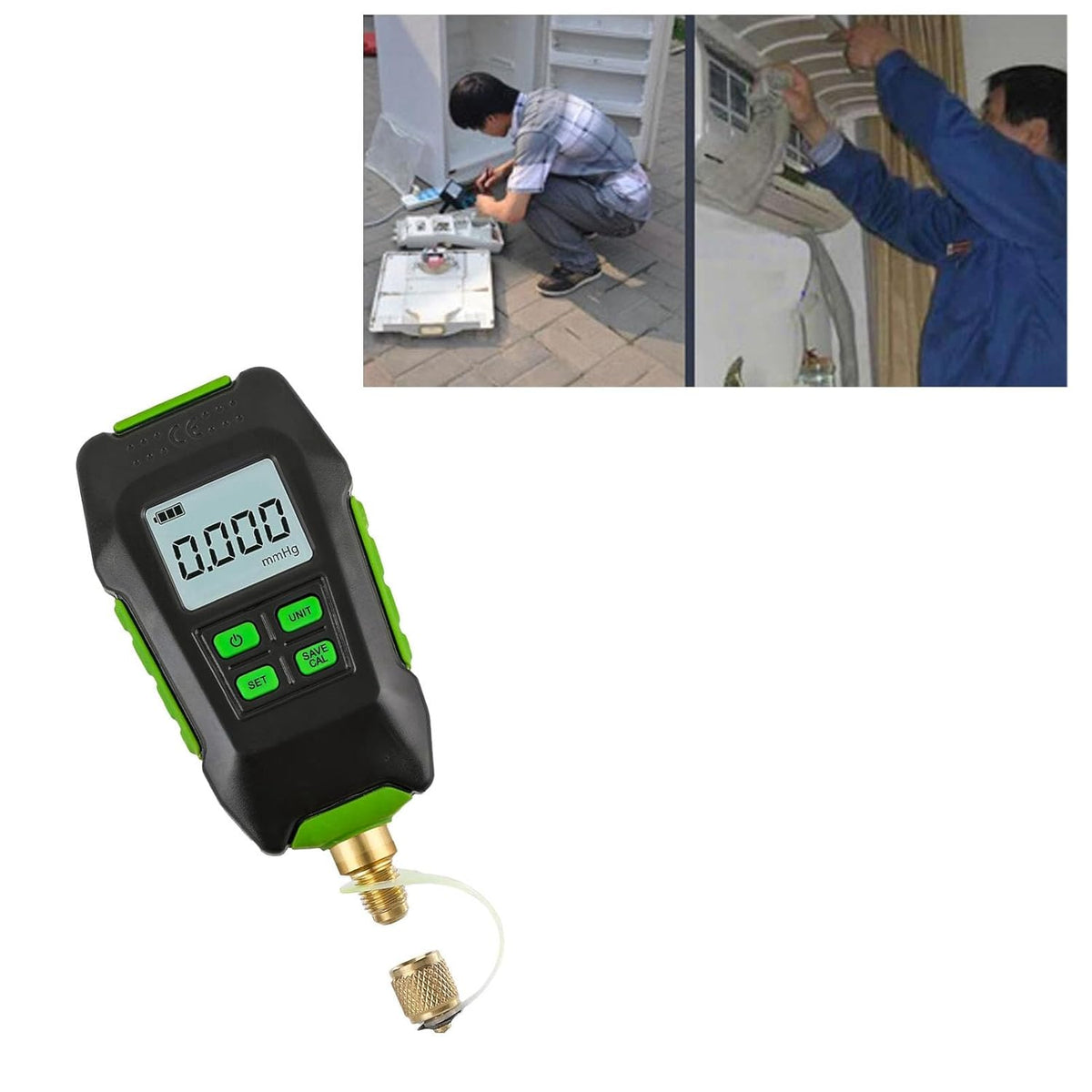 Digitale Vacuümmeter, IP54 Waterdichte Industriële Vacuümtester met Display met Achtergrondverlichting, Meetbereik 0-10.000 Pa, Vacuümmicronmeter voor Atmosferische Omgevingen