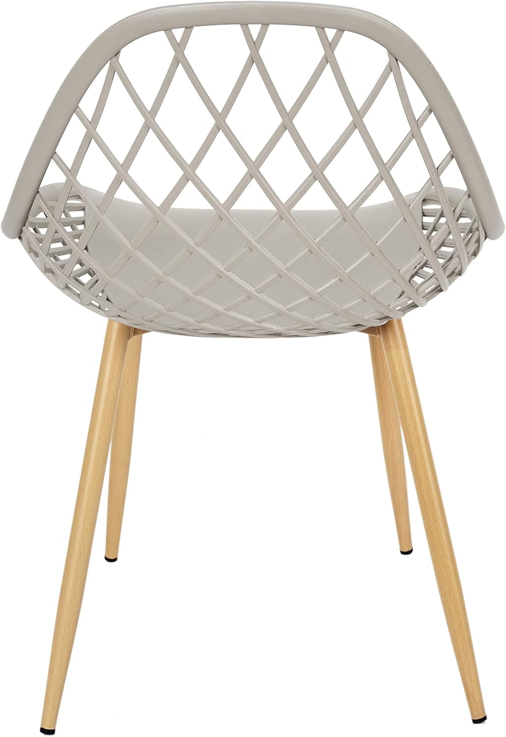 THE HOME DECO FACTORY 4 stuks stoelen voor buiten, Malaga, polypropyleen, taupe, bruin, 58 x 80,2 x 51,2 cm
