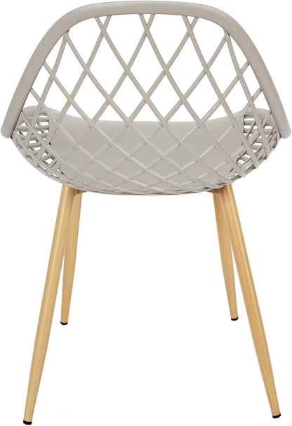THE HOME DECO FACTORY 4 stuks stoelen voor buiten, Malaga, polypropyleen, taupe, bruin, 58 x 80,2 x 51,2 cm