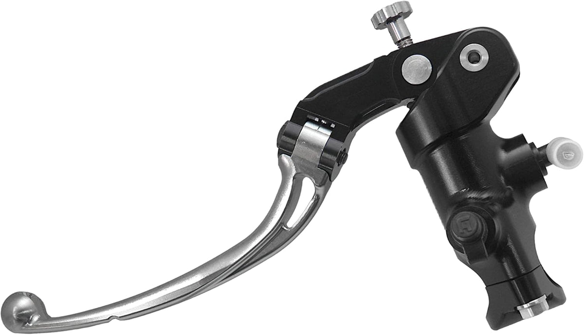 Gesmede koppelingspomp 16 x 16 met zwart geanodiseerde pompbehuizing, lange hendel zilver (knop + hendel) voor Ducati Panigale V4 van 2018 tot 2022, CC 1103