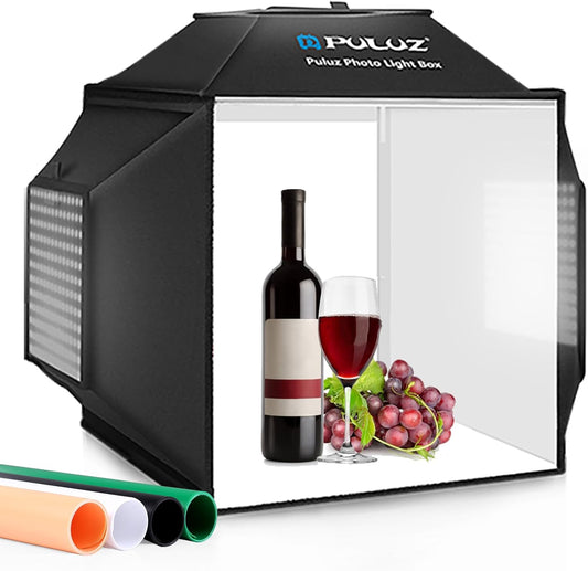 Fototent – Lichttent – Lichtbox – Fotobox – Opnametent – Dimbare Verlichting – 40 Cm Met 4 Achtergronden