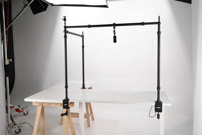 NEEWER Overhead Camera Mount Rig met Dual Ball Head Super Klem/Telefoon Houder/C Klem voor Desktop Top Down Shots, Metalen Multi Device Mount Platform voor Fotografie Live Streaming Video Making,