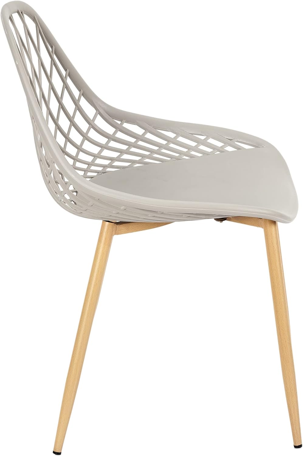 THE HOME DECO FACTORY 4 stuks stoelen voor buiten, Malaga, polypropyleen, taupe, bruin, 58 x 80,2 x 51,2 cm