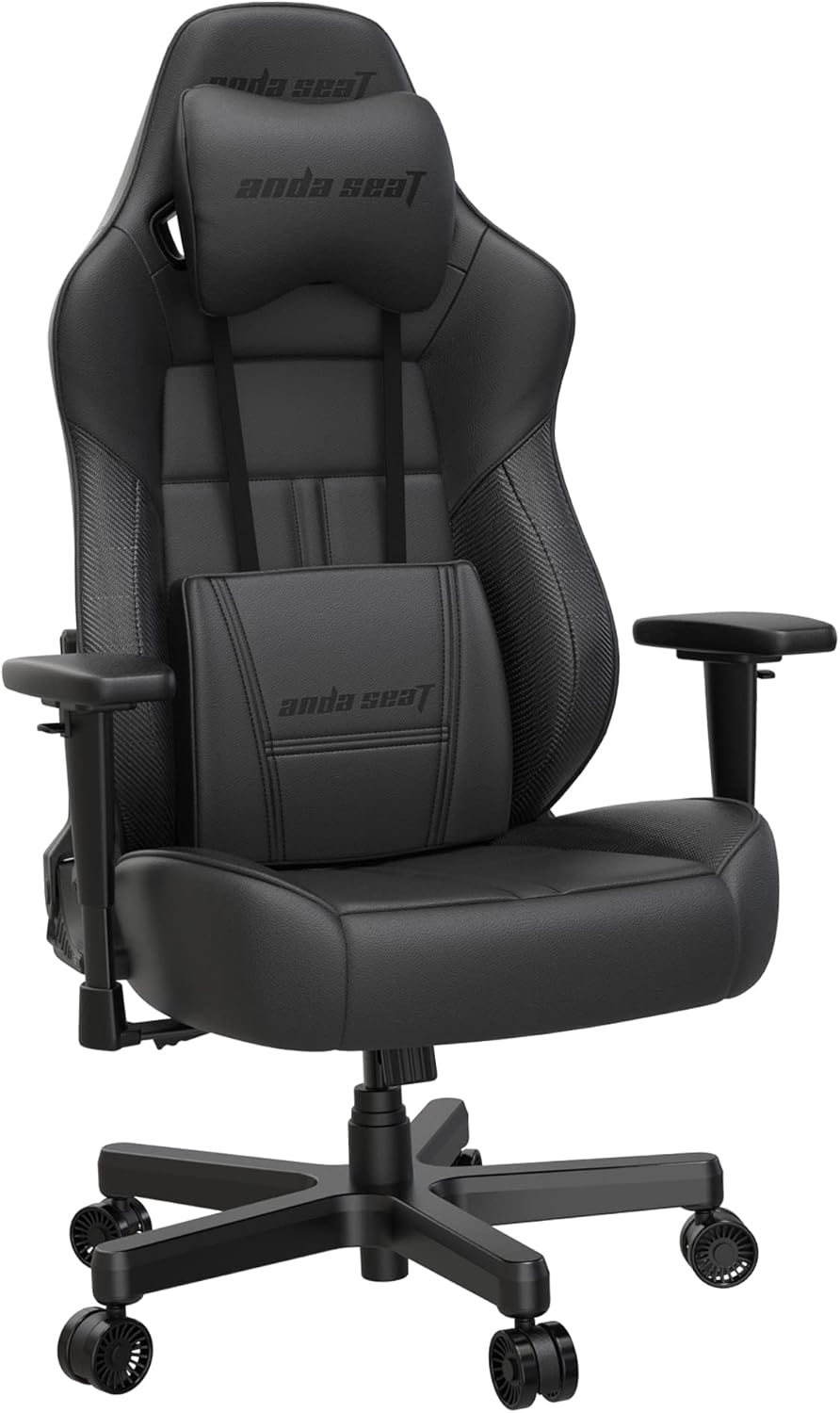 Anda Seat Dark Demon Dragon Gamingstoel voor volwassenen, ergonomische videogamestoelen, liggende bureaustoel, nek- en lendenrugsteun - grote zwarte premium PVC-lederen bureaustoel