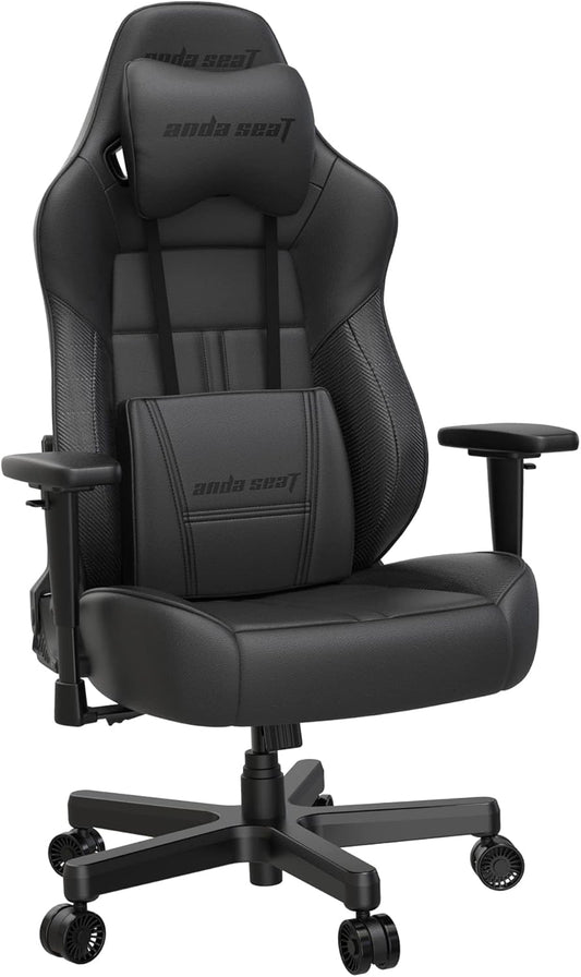 Anda Seat Dark Demon Dragon Gamingstoel voor volwassenen, ergonomische videogamestoelen, liggende bureaustoel, nek- en lendenrugsteun - grote zwarte premium PVC-lederen bureaustoel