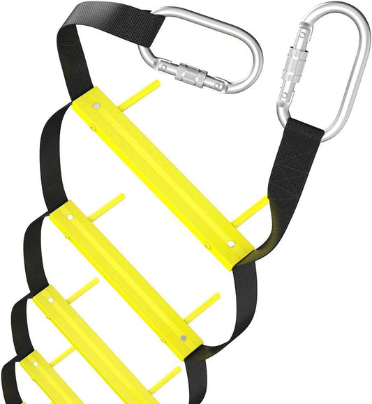 ISOP Brandvluchtladders 4 m | Intrekbare ladders voor Huizen met 2 Verdiepingen | Compact en Draagbaar | Touwladder Geschikt voor Balkon & Raamontsnapping