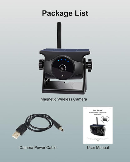 Draadloze Zonne Achteruitrijcamera Add-On, 1080P HD Nachtzicht, AI-Detectie, Magnetische Montage, 2,4 GHz Compatibel (Alleen Camera)