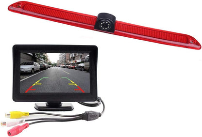 HD IP68 170° Auto Transporter parkeerhulp remlicht achteruitrijcamera met hoek instelbaar, vervanging voor Mercedes Benz Sprinter W906/V W Crafter Caravelle (achteruitrijcamera + 4,3 inch monitor)