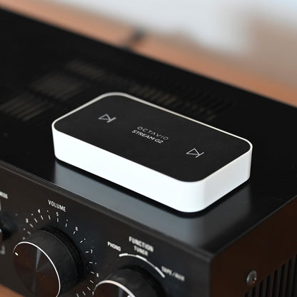 Octavio Stream G2 Audio-streamer, WLAN, compatibel met Google Cast, AirPlay2, Qobuz Connect, Spotify Connect, Tidal Connect, Deezer, YouTube-muziek, Hi-Res, Radio's (Cable Jack 3,5 mm - 2 RCA)