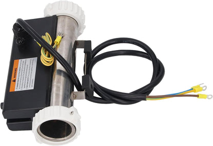 Hardwired Zwembadverwarming – Spa Verwarming – Badkuip Verwarming – Elektrische Verwarmingsunit – Thermostatische Waterverwarmer – 1 kW / 2 kW – Roestvrij Staal – Droogkookbeveiliging Bij 50 °C