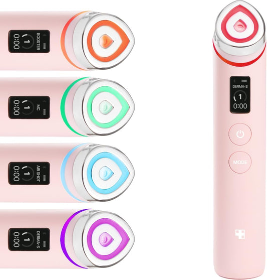 Gezichtsverzorgingsapparaat – Gezichtsmassageapparaat – Huidverzorgingsapparaat – Beauty Apparaat – Massageapparaat – Roze – 6-in-1 systeem – Booster, Air Shot, LED en Pore Care