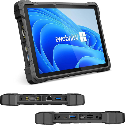 Outdoor Tablet Win 10, 10.1 Inch Rugged Tablet PC 16000mAh Battery, 8GB RAM 128GB ROM (Expandable), FHD+, Fingerprint, IP68 Waterproof, SIM 4G LTE, WiFi, GPS, USB 3.0, HDMI, OTG - QUORE