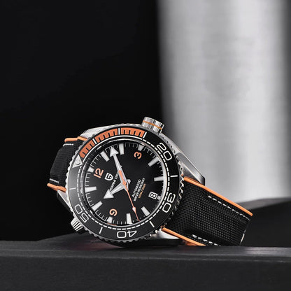 Pagani Design Herenhorloge Automatisch Horloge NH35 Mechanisch Uurwerk Roestvrij Staal 100M Waterdicht Sport Duikhorloge Saffierglas Rubberen Band Modemerk Elegant Herenhorloge