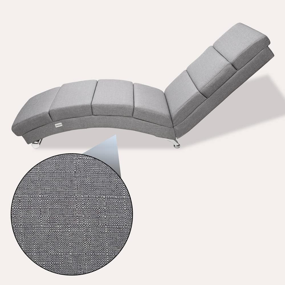 Casaria® Relax Chair XXL London 186 x 89 x 55 cm Ergonomic Fabric Lined 180 kg Load Capacity Living Room Office Indoor Chaise Longue Relax Chair Reclining Chair Grey - QUORE