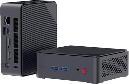 AWOW Mini PC, AMD Ryzen Embedded R2514 (4 cores, tot 3,7 GHz), 16 GB DDR4, 512 GB PCIe 3.0 SSD, Radeon Graphics, 4K-display 1000 M LAN, WiFi 5