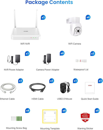 Bewakingscamera Set – Beveiligingscamera – Surveillance Camera – CCTV Camera – Wifi Camera – 5MP 3K Resolutie – 360° Pan & Tilt Met Kleur Nachtzicht