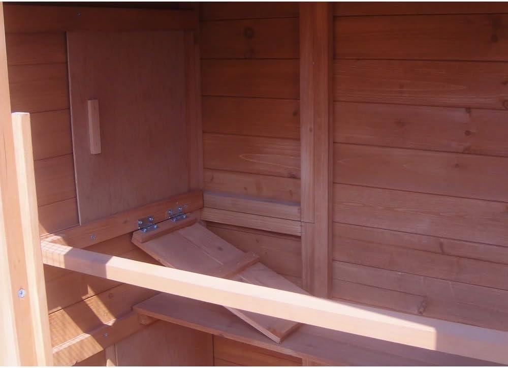 Kippenhok – Kippenren – Pluimveeverblijf – Hennenhok – XXL Kippenren Met Vloerloze Ren – Houten Constructie – 4 Nestplaatsen – Schuifdeur – Weerbestendig Dak - QUORE