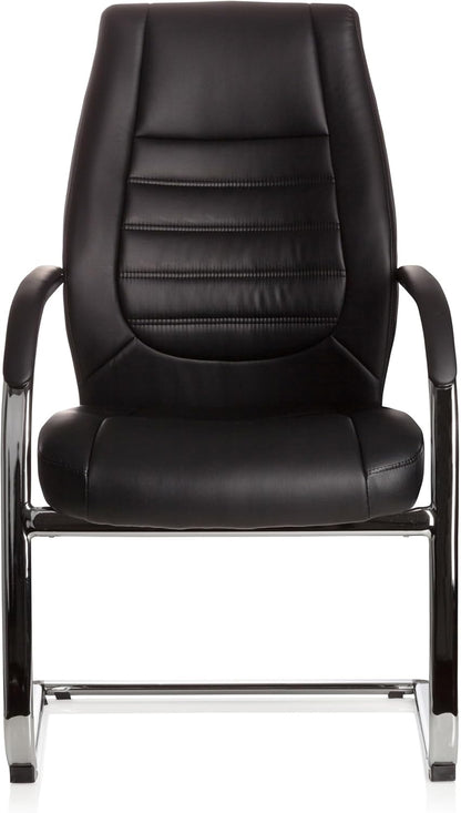 hjh OFFICE 600986 Conferentiestoel Vitoro V kunstleer zwart comfortabele cantilever bezoekersstoel, 107 x 58 x 59 cm