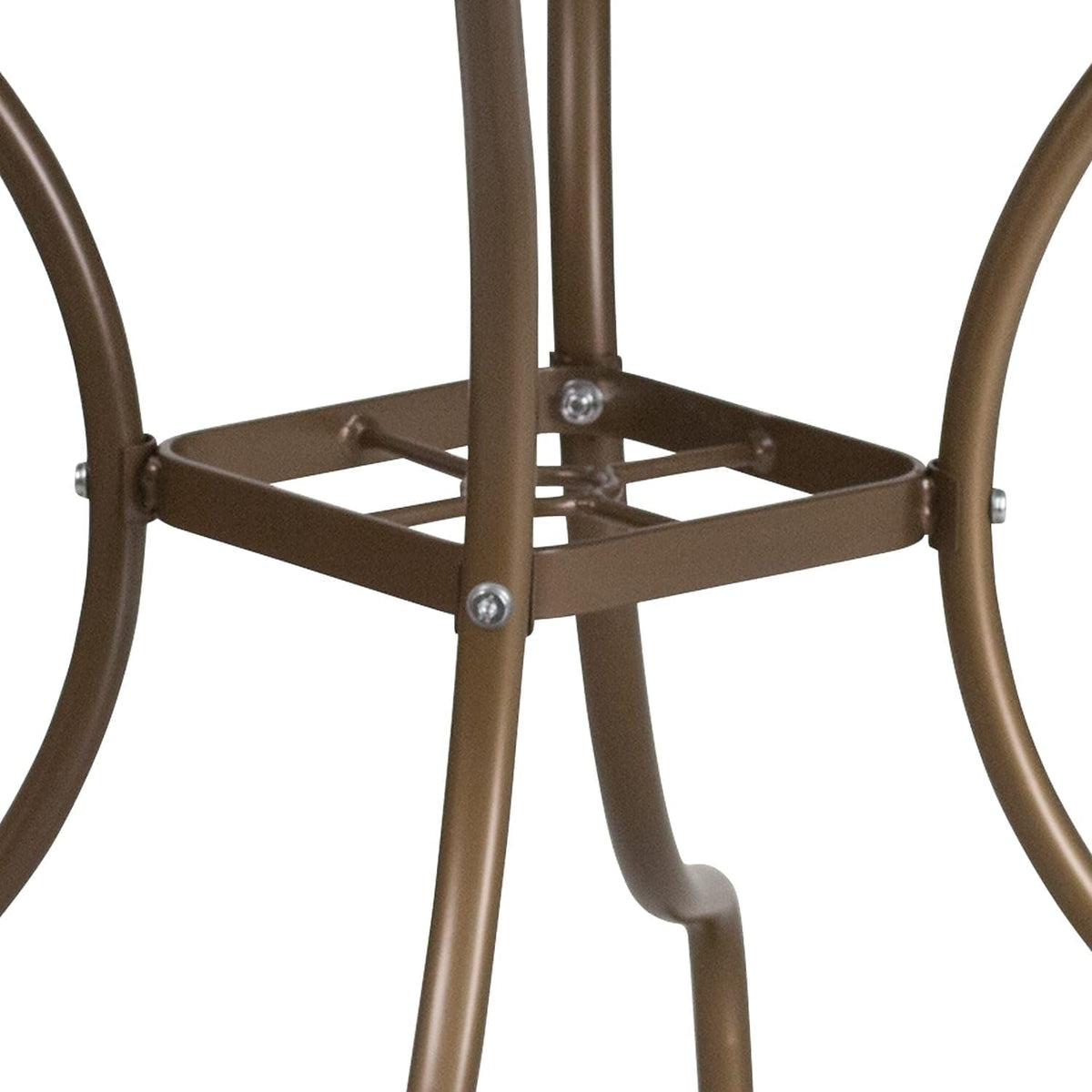 Flash Meubels 35,5'' Vierkant Binnen-Outdoor Staal Patio Tafel hedendaags 35.5"D x 35.5"W x 28.75"H Goud