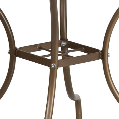 Flash Meubels 35,5'' Vierkant Binnen-Outdoor Staal Patio Tafel hedendaags 35.5"D x 35.5"W x 28.75"H Goud