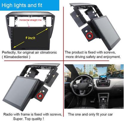 Autoradio met scherm, 9 inch Wireless Carplay Android Auto, GPS-navigatie met achteruitrijcamera voor Seat MII e-MII KE KF, Skoda citigo E-Citigo, VW UP! e-up! e-Load Up Seat Ibiza IV4 IV IV5 IV